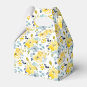 Ballotins Motif jaune et bleu d'aquarelle