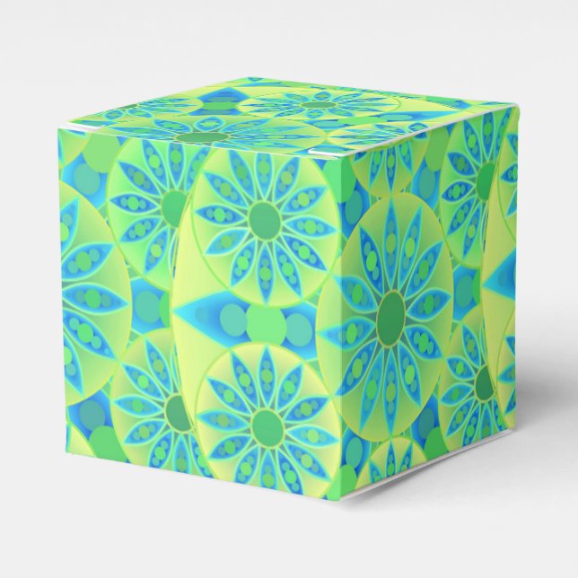 Ballotins Motif mandala, turquoise, bleu, vert citron (Verso)