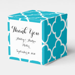 Ballotins Motif marocain blanc bleu de Quatrefoil de