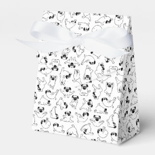 Ballotins motif mignon de chien de yoga sur fond blanc