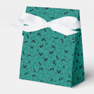 Ballotins motif mignon de chien de yoga sur fond turquoise