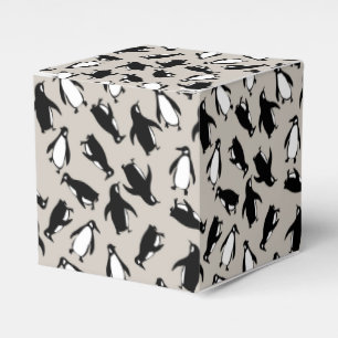 Ballotins Motif mignon de manchot noir et blanc sur fond gri