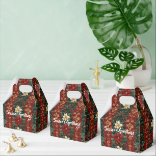 Ballotins Motif rayures de poinsettia victorien