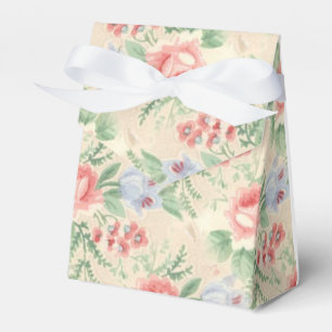 Ballotins Motif rose vintage et fleurs bleues