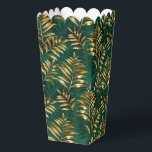 Ballotins Motif sans couture avec des fougères dorées<br><div class="desc">Motif sans couture d'or,  de bijoux,  de branches de fougères brillantes et de feuilles sur fond vert,  boisé et texturé. Fougère dorée.</div>