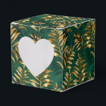 Ballotins Motif sans couture avec fougères dorées<br><div class="desc">Motif sans couture d'or,  bijoux,  branches de fougère brillantes et feuilles sur fond vert,  boisé et texturé. Fougère dorée.</div>