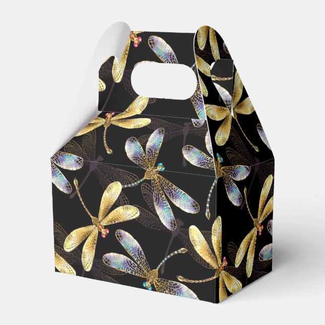 Ballotins Motif sans couture avec libellules d'or (Verso)