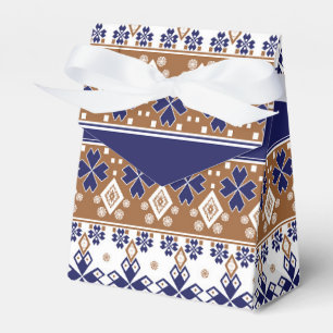 Ballotins Motif scandinave rayé marron bleu