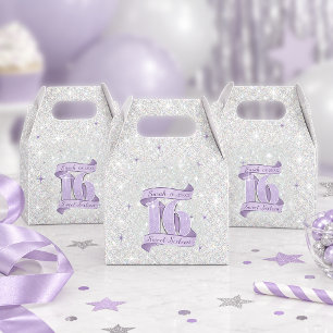 Ballotins Motif Sweet 16 et motif étoile Violet Argent ID133