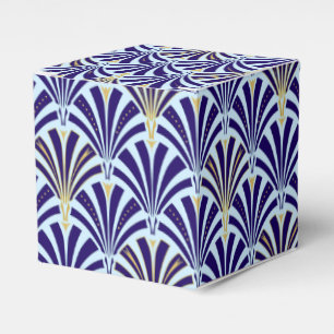 Ballotins Motif ventilateur Art déco - cobalt et bleu ciel