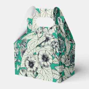 Ballotins Motif vert Turquoise blanc de fleurs graphiques