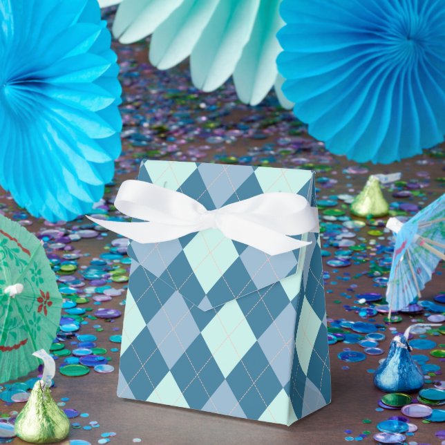Ballotins Motif vintage Argyle bleu (Fête)
