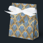 Ballotins Motif vintage Art Déco bleu élégant et or<br><div class="desc">Les boîtes de faveur de motif vintage Art Déco bleu élégant et or présentent un motif art déco élégant en bleu et or. Parfait pour les fêtes, les événements, les mariages, les anniversaires, Noël, la fête des mères, la fête des pères, les vacances et les cadeaux d'entreprise, Créé par Evco...</div>