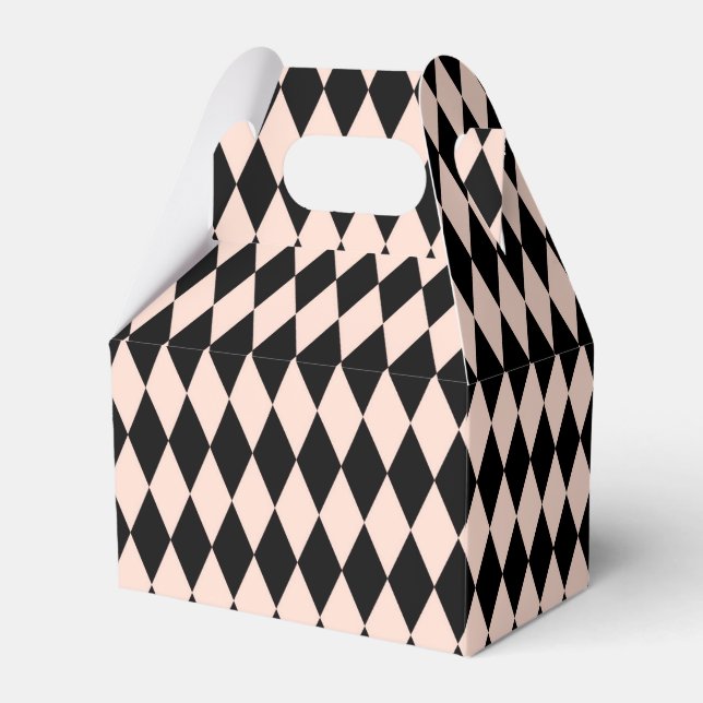 Ballotins Motif vintage d'arlequins roses et noirs (Verso)