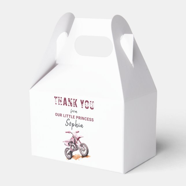 Ballotins Moto rose modifiable Dirt Bike Anniversaire (Verso)