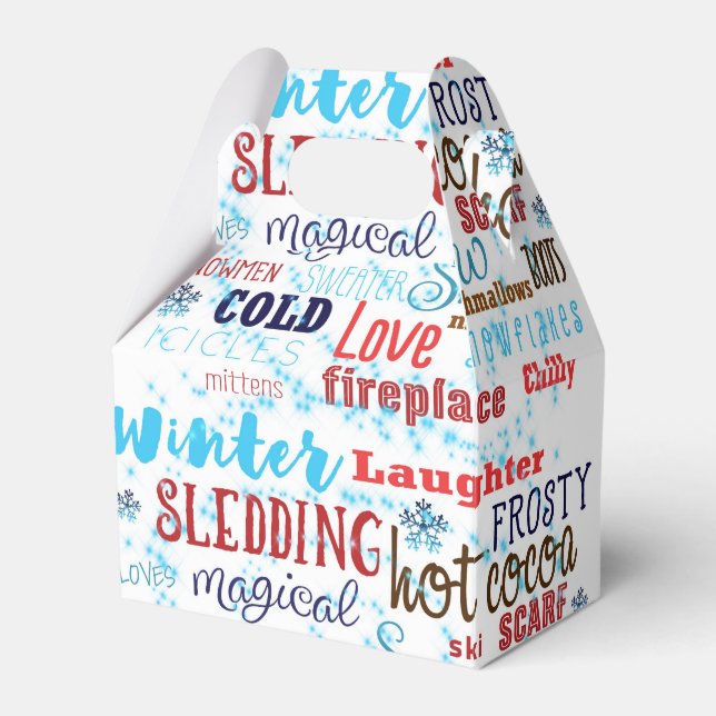 Ballotins Mots d'hiver Typographie Fun Party Favoriser les b (Verso)