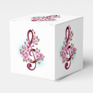 Ballotins Musical treble clef notes with sakura flowers