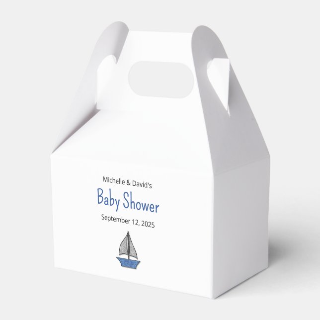 Ballotins Nautical Cute Sailboat Boy Couples Baby Shower (Verso)