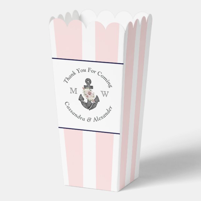 Ballotins Nautique Monogramme Marine Bleu Floral Ancre (Recto)