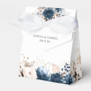 Ballotins Navy Blue et Dusty Rose mariage Favor Box