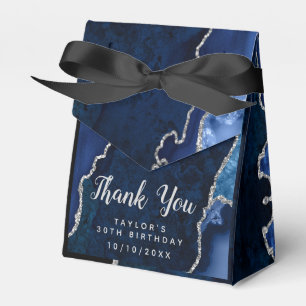 Ballotins Navy et Agate Argenté Anniversaire Merci