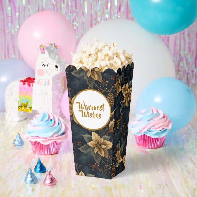 Ballotins Navy Gold Holly Medallion Pattern (Fête)