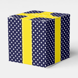 Ballotins Navy White Polka Dots Yellow Quatrefoil 3 monogram