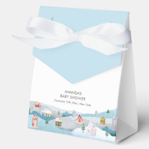 Ballotins Neige d'hiver bleue C'est un village Baby Shower 