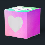 Ballotins Neon Arc-en-ciel avec coeur<br><div class="desc">Coeur blanc avec des noms mariés sur neon arc-en-ciel abstrait arrière - plan.</div>