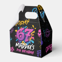 Neon Graffiti 6 7 Meme Trend Six Seven Birthday