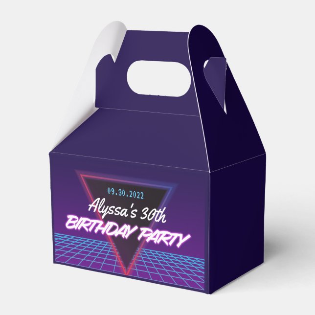 Ballotins Neon Retro 80s Theme Purple Rose Anniversaire (Verso)