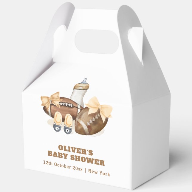 Ballotins Neutral Touchdown Football Boy Baby Shower (Recto)