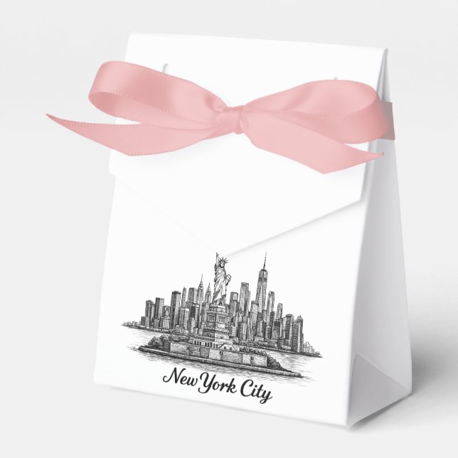 Ballotins New York City Skyline Line Art Illustration (Verso)