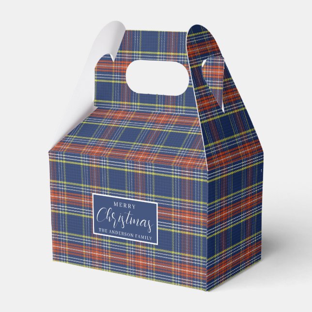 Ballotins Noel classique bleu brûlé orange Tartan Plaid (Arrière)