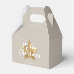 Ballotins Noël étoile dorée taupe élégant