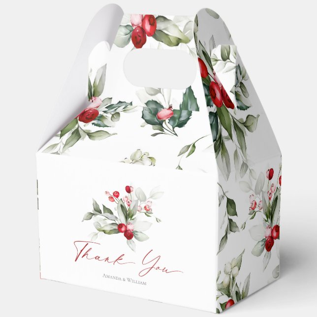 Ballotins Noël Mariage Favor boîte cadeau avec Merci (Recto)