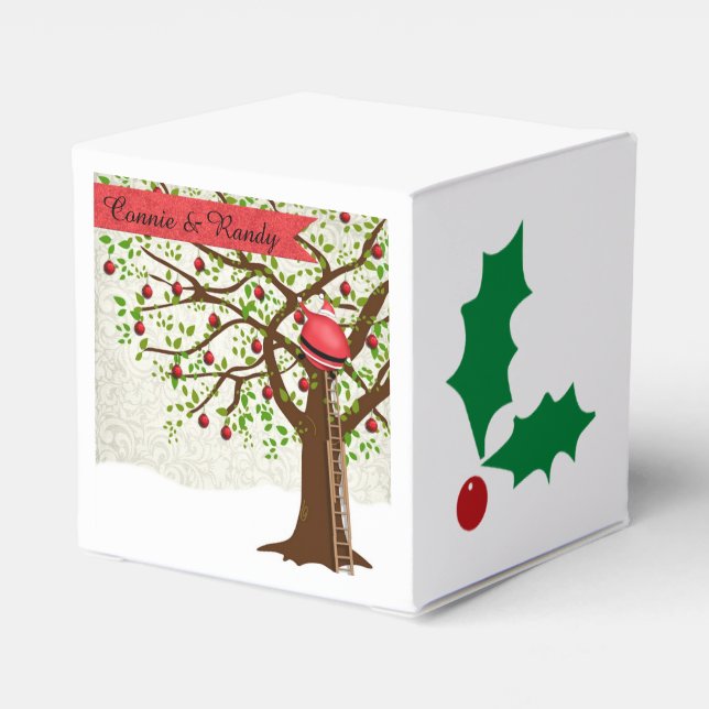 Ballotins Noël Mariage Favor Box Mariée Salle Père Noël (Arrière)