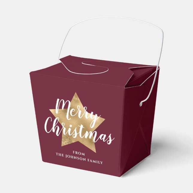 Ballotins Noël Moderne Étoile Dorée Bourgogne (Verso)