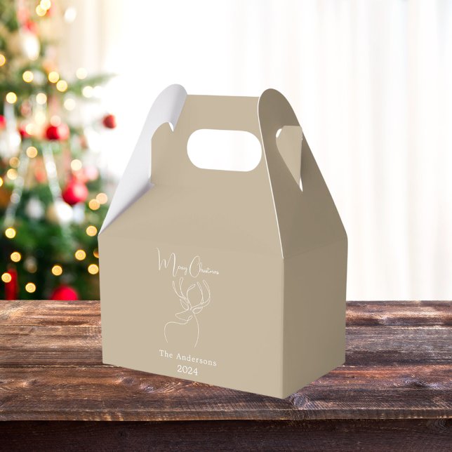 Ballotins Noel moderne renne blanc beige abstrait (Créateur téléchargé)