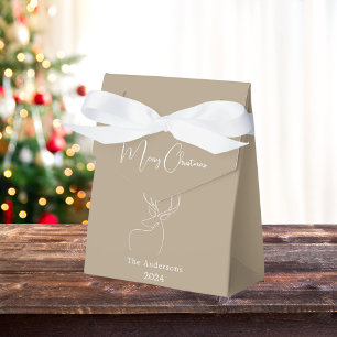 Ballotins Noel moderne renne blanc beige abstrait