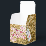 Ballotins Noël Parties scintillant or vacances<br><div class="desc">Aussi unique que votre cadeau de Noël ! Parties scintillant d'or avec sticker Joyeux Noël et une étiquette blanche pour personnaliser !</div>