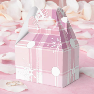 Ballotins Noël plaid rose flocons de neige