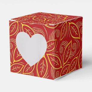 Ballotins Noël Rouge et or Feuille illustré Motif