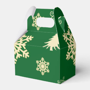 Ballotins Noël vert avec les flocons de neige crèmes