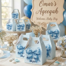nœud bleu musulman garçon bébé aqeeqah