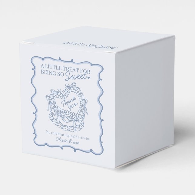 Ballotins Nœud Bleu Rétro Cœur Coquette Gâteau Baby Shower M (Verso)