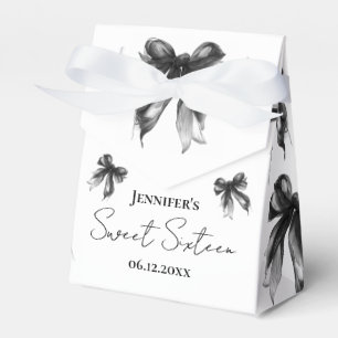 Ballotins Nœud noir Coquette Script Sweet 16 Merci 