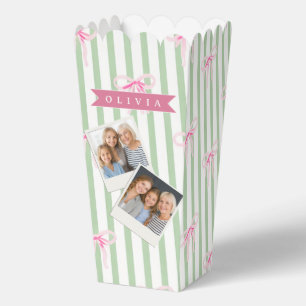 Ballotins Nœud Rose Personnalisé Rayure Verte Coquette Prépa