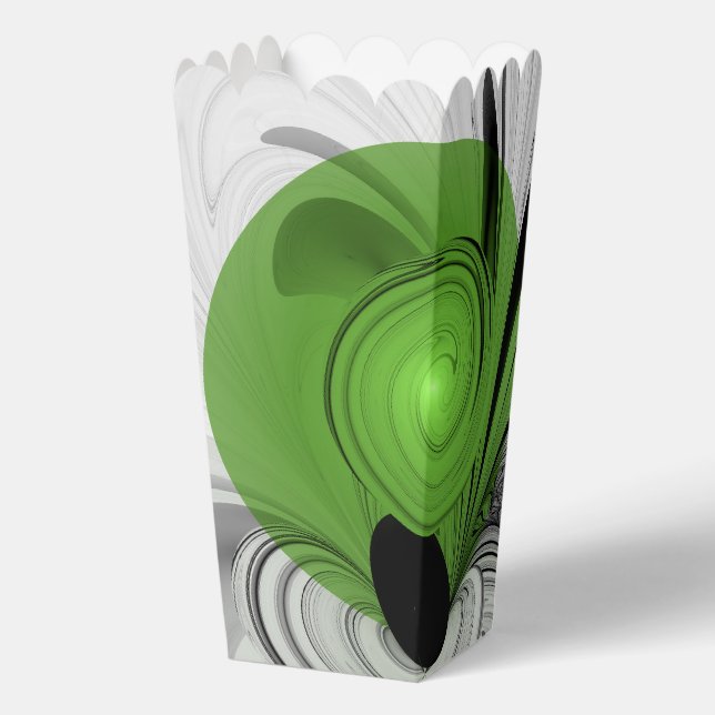 Ballotins Noir Abstrait et blanc avec art fractal vert (Verso)