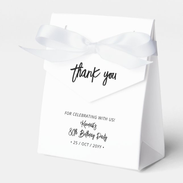Ballotins Noir & Blanc | Merci de fête du 80e anniversaire (Verso)